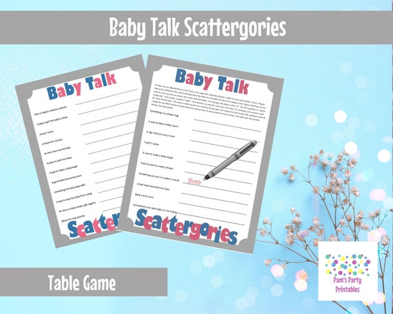 Baby Shower Game - Baby Shower Scattergories- Printable Game - Family Friendly - Gender Reveal Party - Instant Download Il_570xn