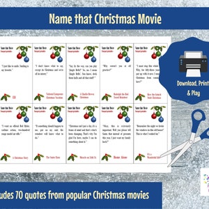 Name that Christmas Movie Christmas Movie Quote Game Printable Game Christmas Family Game Classroom Party Game Instant Download image 1