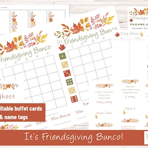 Hojas de Bunco para Acción de Gracias. Hojas de Bunco para Acción de Gracias, Bunco de otoño, Hojas de puntuación de Bunco, Imprimibles, Tema de otoño para Bunco. Acuarela.