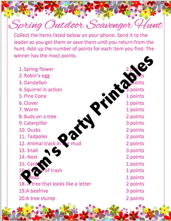 Spring Outside Scavenger Hunt - Printable - Photograph scavenger image regarding Camping Scavenger Hunt Printable named Spring Out of doors Scavenger Hunt - Printable - Image scavenger