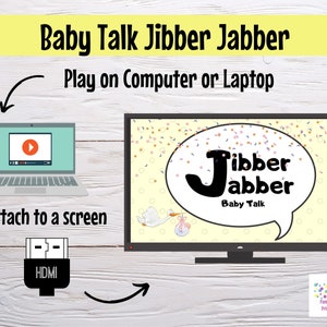 Virtual or Large Screen Baby Shower Game Jibber Jabber Baby Talk Game Sound out the words to reveal actual meaning PowerPoint Zoom Game image 6