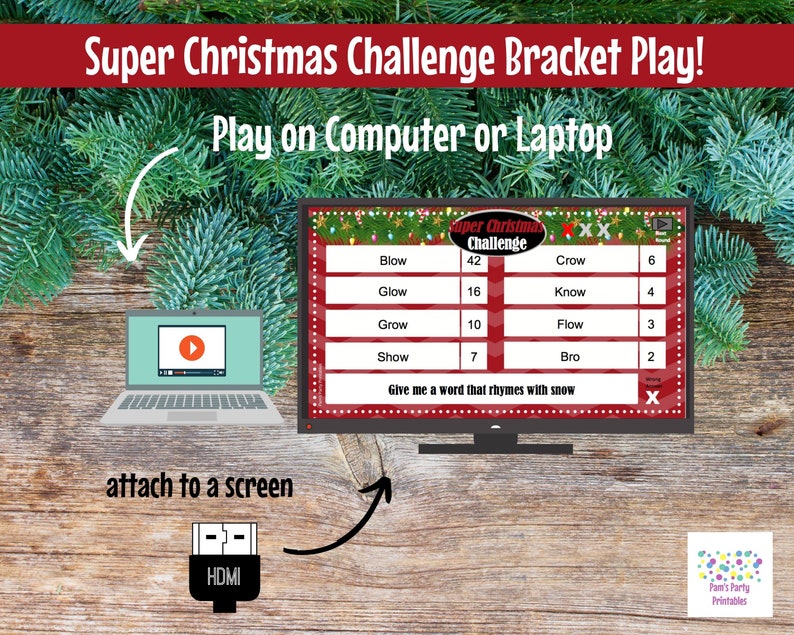 Super Christmas Challenge, Editable, PowerPoint Game, Customized, 40 Rounds, Bracket Play Office Party, Sales Meeting, Christmas Game image 8