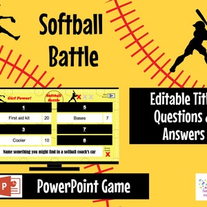 Softball Battle PowerPoint Game: Team Party (Digital Download)