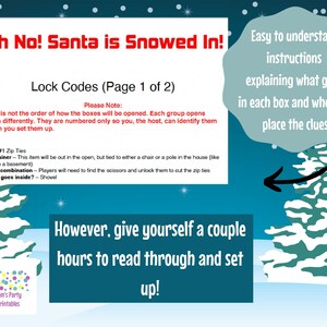 Oh No! Santa is Snowed In! - A DIY Escape Room Kit, Christmas Game ...