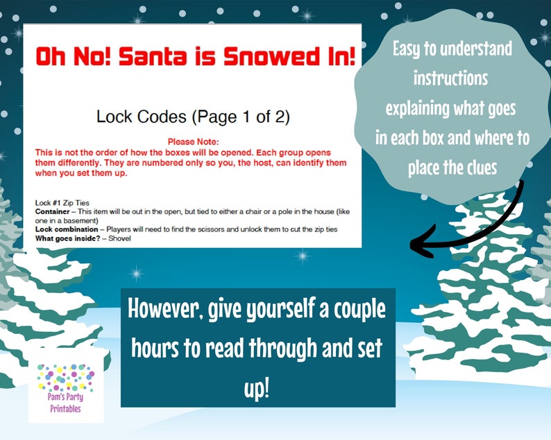 Oh No Santa is Snowed In A DIY Escape Room Kit, Christmas Game, Team Building, Family Friendly, Ages 8 to 80, Christmas in July image 5