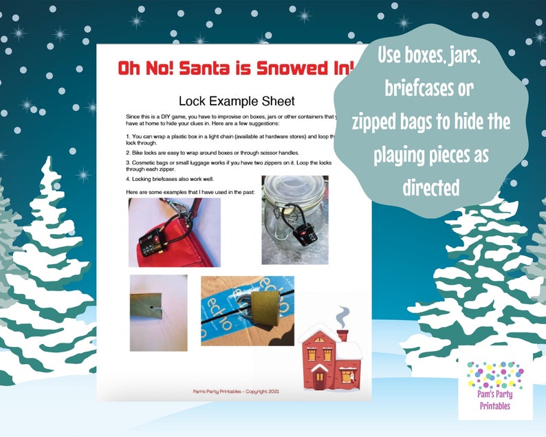 Oh No Santa is Snowed In A DIY Escape Room Kit, Christmas Game, Team Building, Family Friendly, Ages 8 to 80, Christmas in July image 4