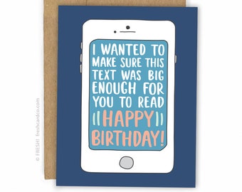 Birthday Card | Funny Birthday Card | Large Font by Fresh
