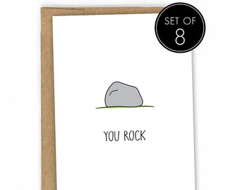 You Rock | Set of 8 Thank You Cards by Fresh Card Co