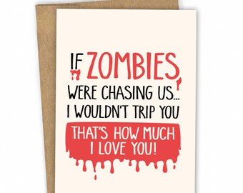 Funny Love Card - Friendship Card - Funny Valentines Card - Zombie Love by Fresh Card Co