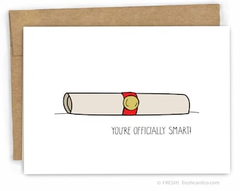 Funny Graduation Card | Congratulations Card ~ You're Officially Smart by Fresh Card Co