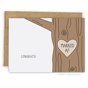 Funny Wedding Card Funny Engagement Card Wedding Congratulations Married AF by FreshCardCo image 1