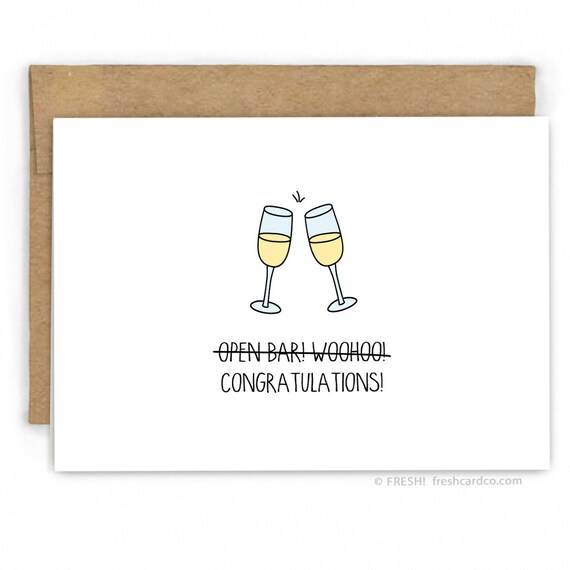 Funny Wedding Card Funny Engagement Card Wedding Etsy