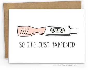 New Baby Card | Baby Congratulations Card ~ Pregnancy Test by Fresh Card Co