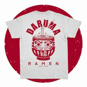 Daruma Ramen Tee Shirt | Silk Screen Printed Unisex Cotton T-Shirt