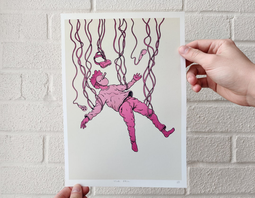 Falling Art Print | A4 Hand Signed Giclée Print - Etsy