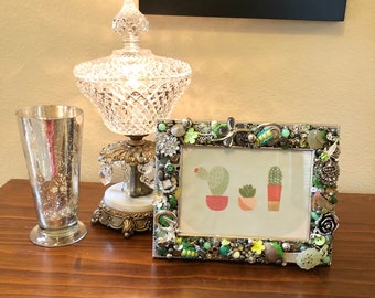 Green Jeweled Picture Frame 5x7