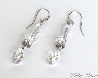 Long Earrings Crystal Earrings Wedding Jewelry Bling