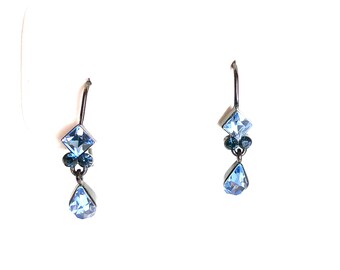 Vintage Givenchy Blue Crystal Earrings