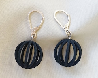 Mercury | 3D printed earrings - black