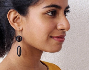 encanto | Pendientes impresos en 3D - negro