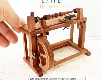 Miniature Lathe, miniature tool, Woodworking Lathe, miniature workshop atelier, Dollhouse tool, Carpenter, miniature bench 1:12