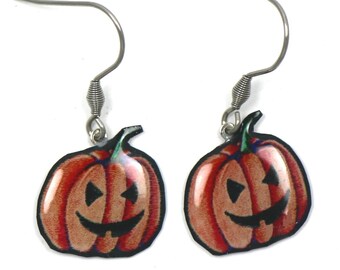 Boucles d'oreilles citrouilles d'halloween