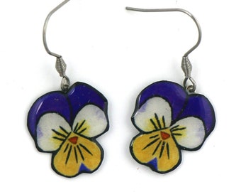 Wild pansy earrings