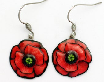 Boucles d'oreilles coquelicots, cadeau fête des mères