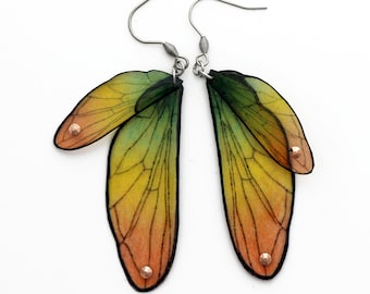 Boucles d'oreilles ailes de fée couleur d'automne