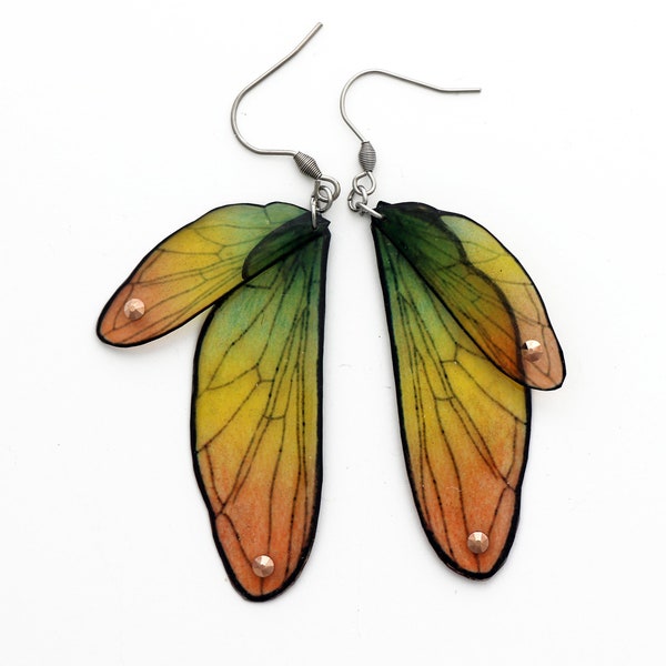 Boucles d'oreilles ailes de fée couleur d'automne