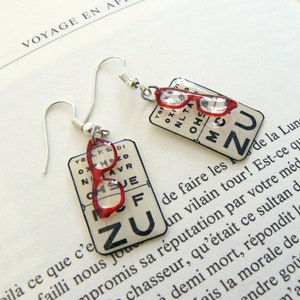 Reading test earrings and glasses, fun jewel