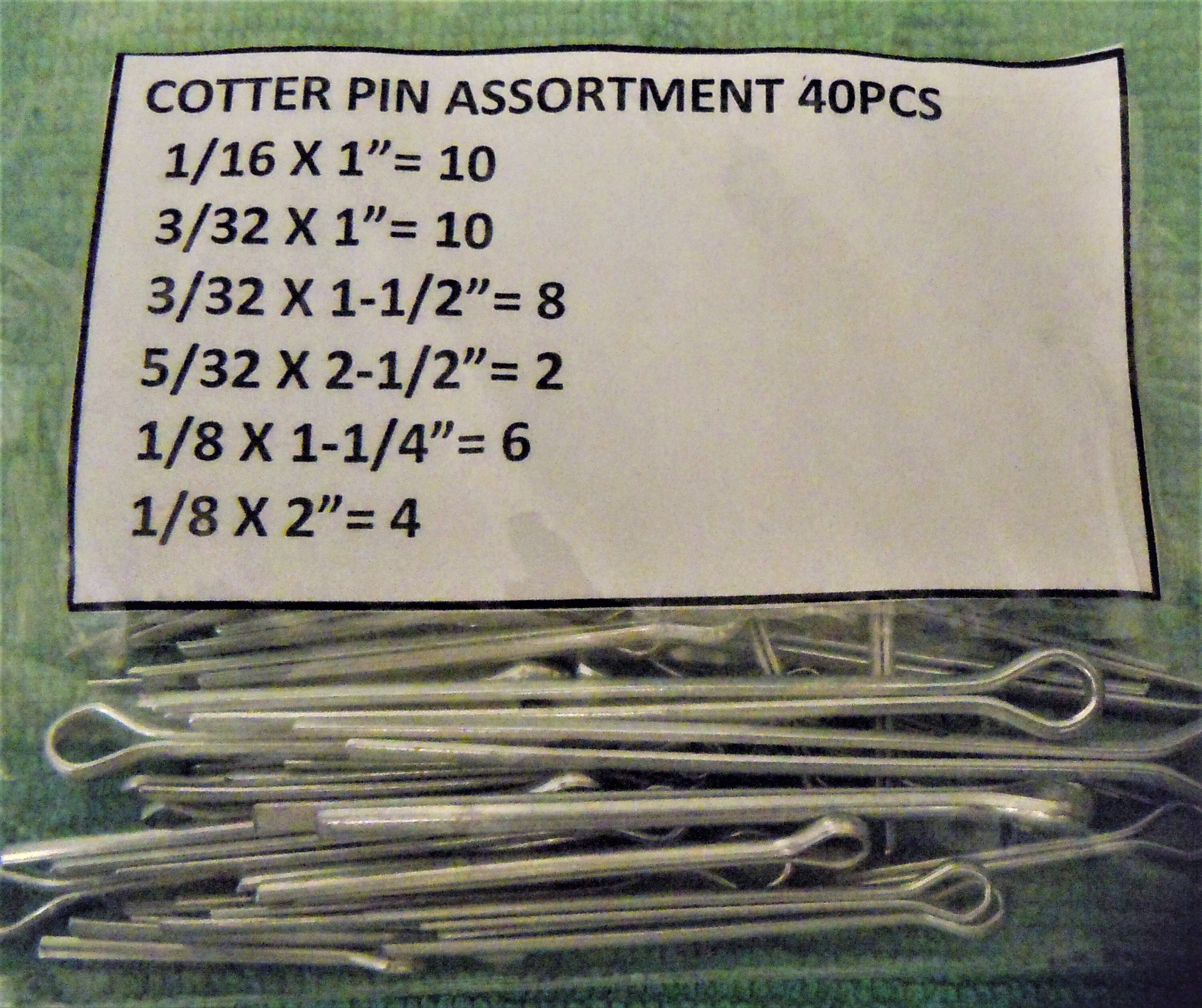 40 Pieces Assortment Cotter Pins Six Different Sizes Etsy