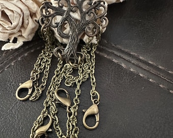 Functional chatelaine necklace, family tree tool holder for the crafter