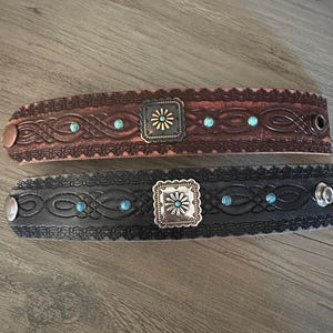 bracelet leather cuff, cowgirl bracelet, western bracelet, western jewelry, cowgirl jewelry, chunky bracelet, concho leather bracelet image 7