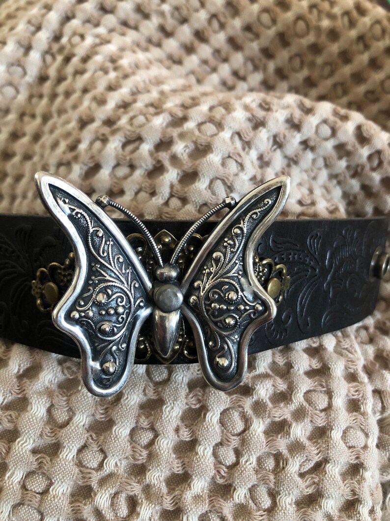 Butterfly bracelet leather cuff butterfly gift butterfly Etsy