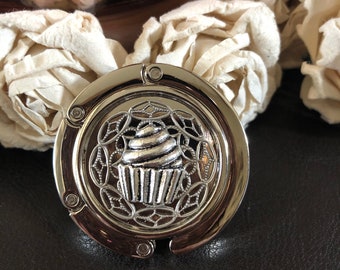 Cupcake gift, cupcake purse hook, purse hook for table, purse holder, purse hanger, bag hook, table purse hook, diaper bag holder