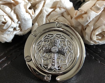 Cross purse holder, religious gift, purse hook for table, purse holder,purse hanger,bag holder, religious accessory, table purse hook