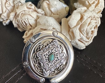 Turquoise purse hook,cowgirl gift,turquoise gift,table purse hook,purse hook for table,table hook for purse,bag holder,purse hanger