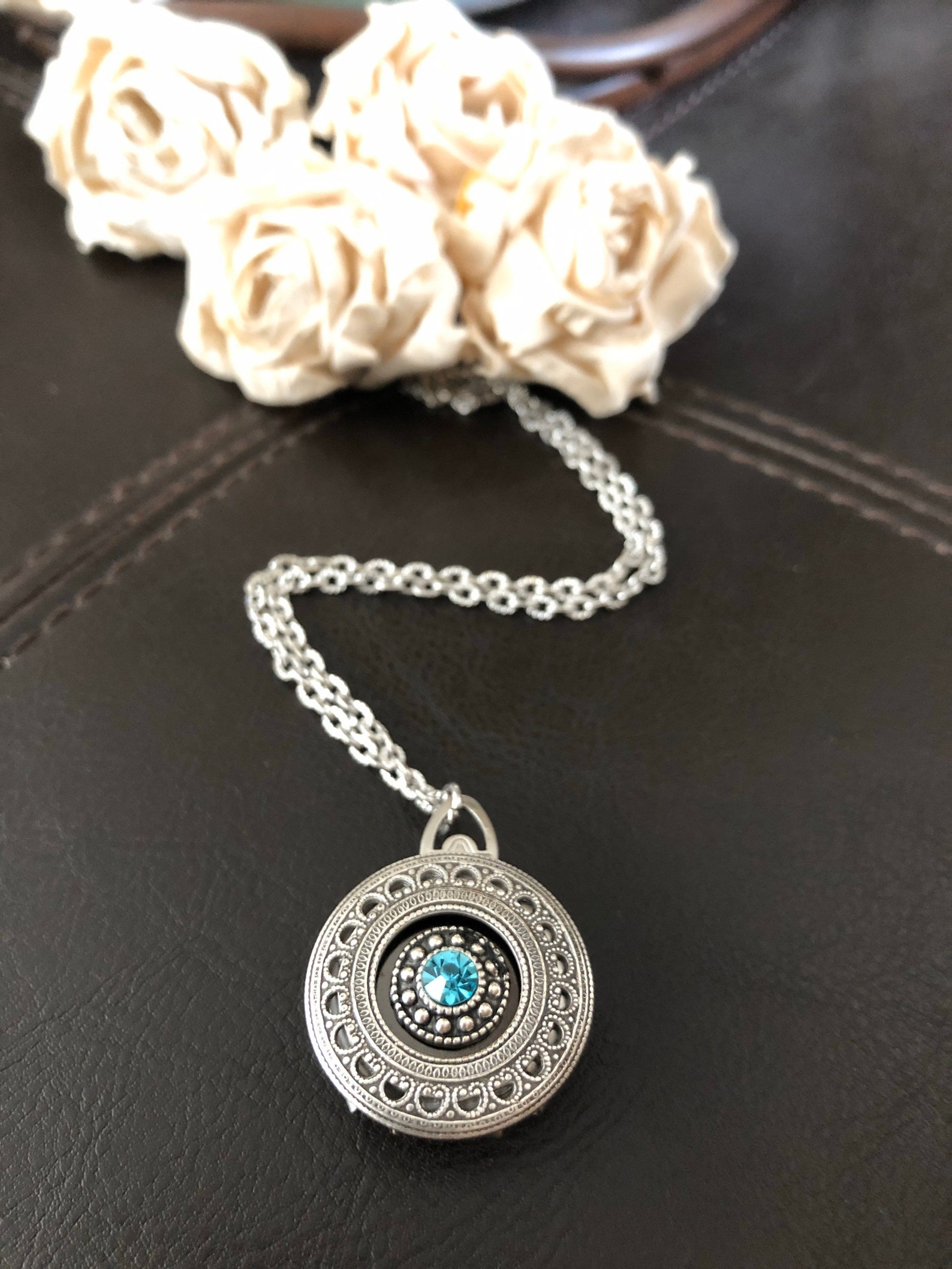 Aquamarine Locket Nautical Gifts Ocean Jewelry Family Photo - Etsy