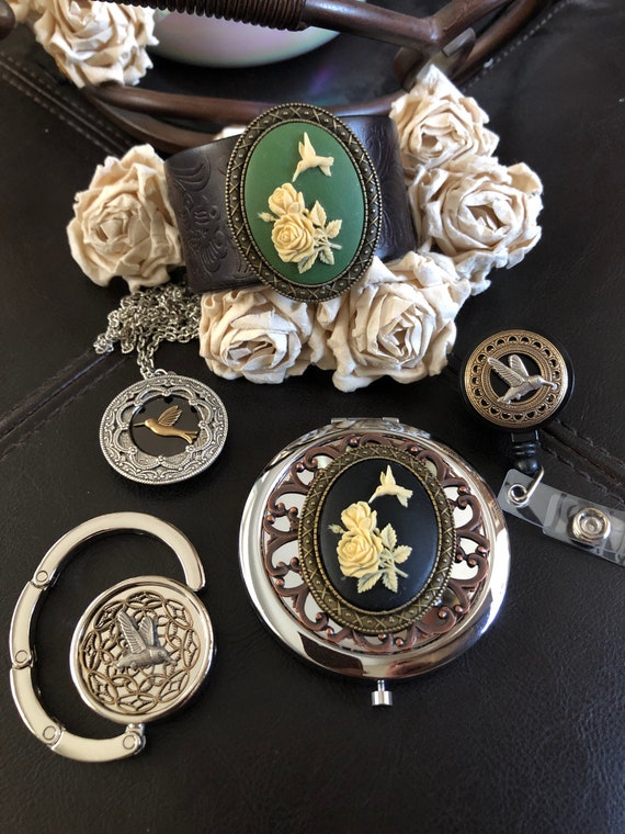 Elegant Black Leather Cameo Bracelet Black Rose Cameo Leather Cuff Bracelet, Gothic Floral  main image 4