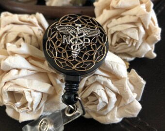 Nurse practitioner badge reel,nurse practitioner gift, NP badge clip,id badge holder, badge clip,retractable badge reel, id clip, Id holder