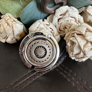 Sunflower Purse Hook, Bronze Bag Hanger, Table Hook, sunflower gift