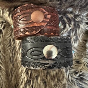 bracelet leather cuff, cowgirl bracelet, western bracelet, western jewelry, cowgirl jewelry, chunky bracelet, concho leather bracelet image 8