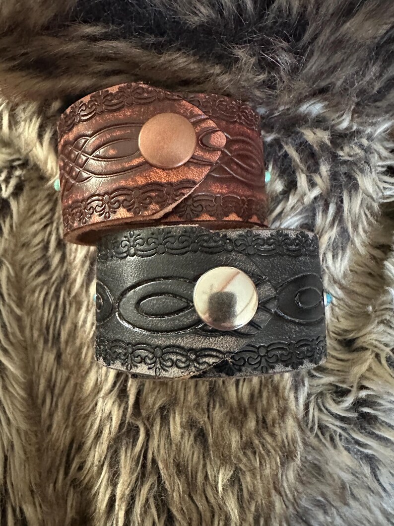 bracelet leather cuff, cowgirl bracelet, western bracelet, western jewelry, cowgirl jewelry, chunky bracelet, concho leather bracelet image 8
