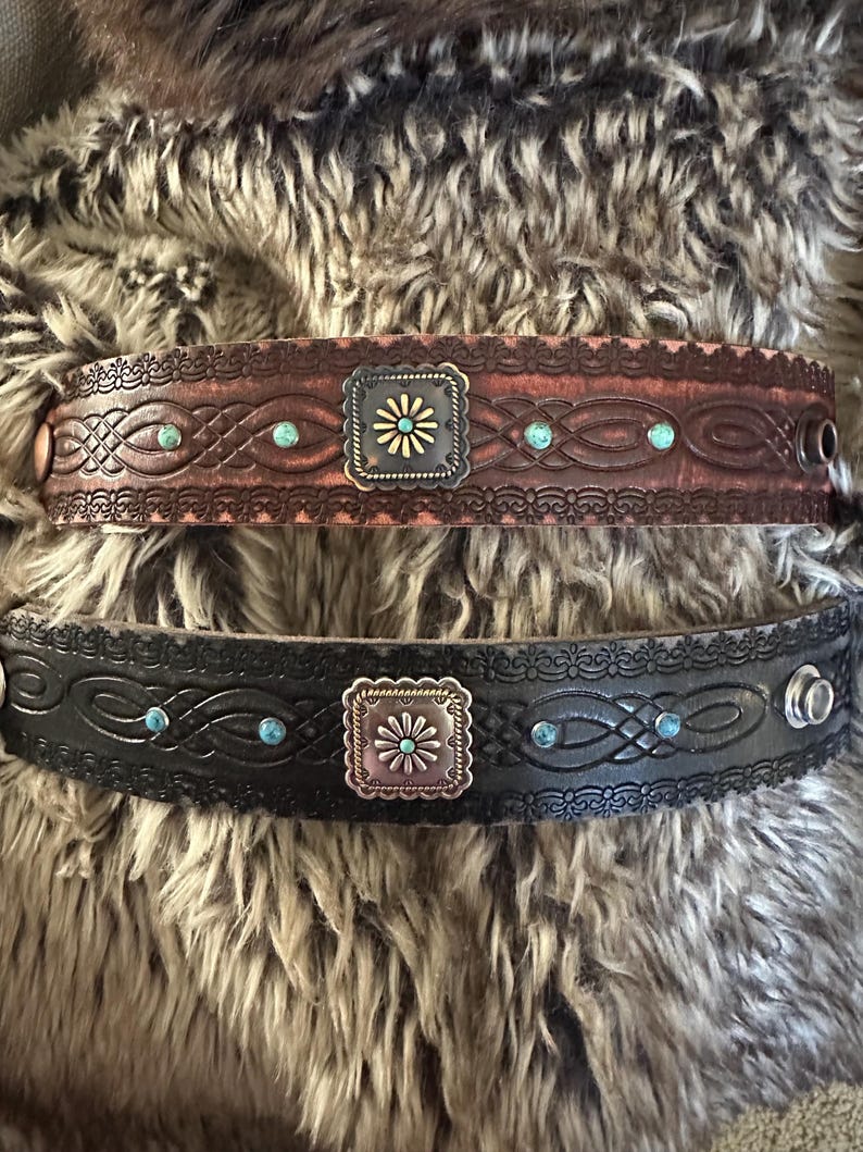 bracelet leather cuff, cowgirl bracelet, western bracelet, western jewelry, cowgirl jewelry, chunky bracelet, concho leather bracelet image 6