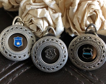 Sheriff locket, blue line locket, sheriff wife gift, blue line jewelry, First responders,police gift, multiple photo locket