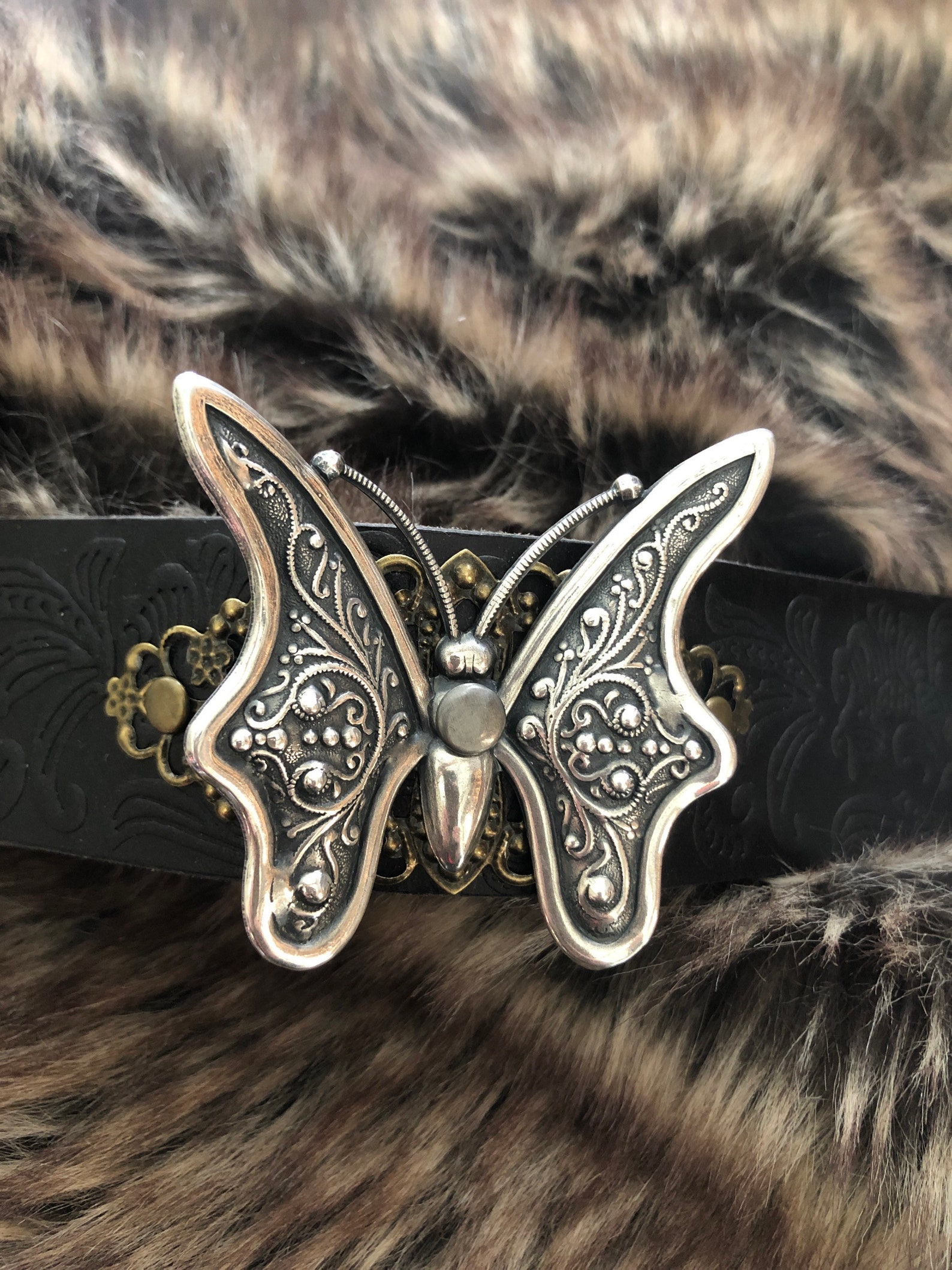 Butterfly bracelet leather cuff butterfly gift butterfly Etsy