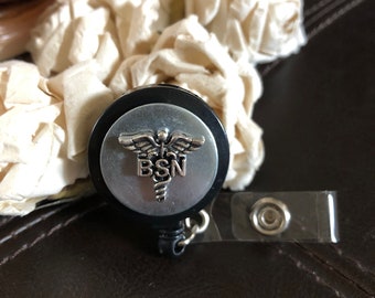 BSN Caduceus Badge Reel - Nurse Retractable ID Holder