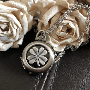 Shamrock locket, St Patricks day, Four leaf clover locket, good luck gifts, Irish locket, shamrock, multiple photo locket, photo locket