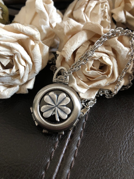 Shamrock locket, St Patricks day, Four leaf clover locket, good luck gifts, Irish locket, shamrock, multiple photo locket, photo locket